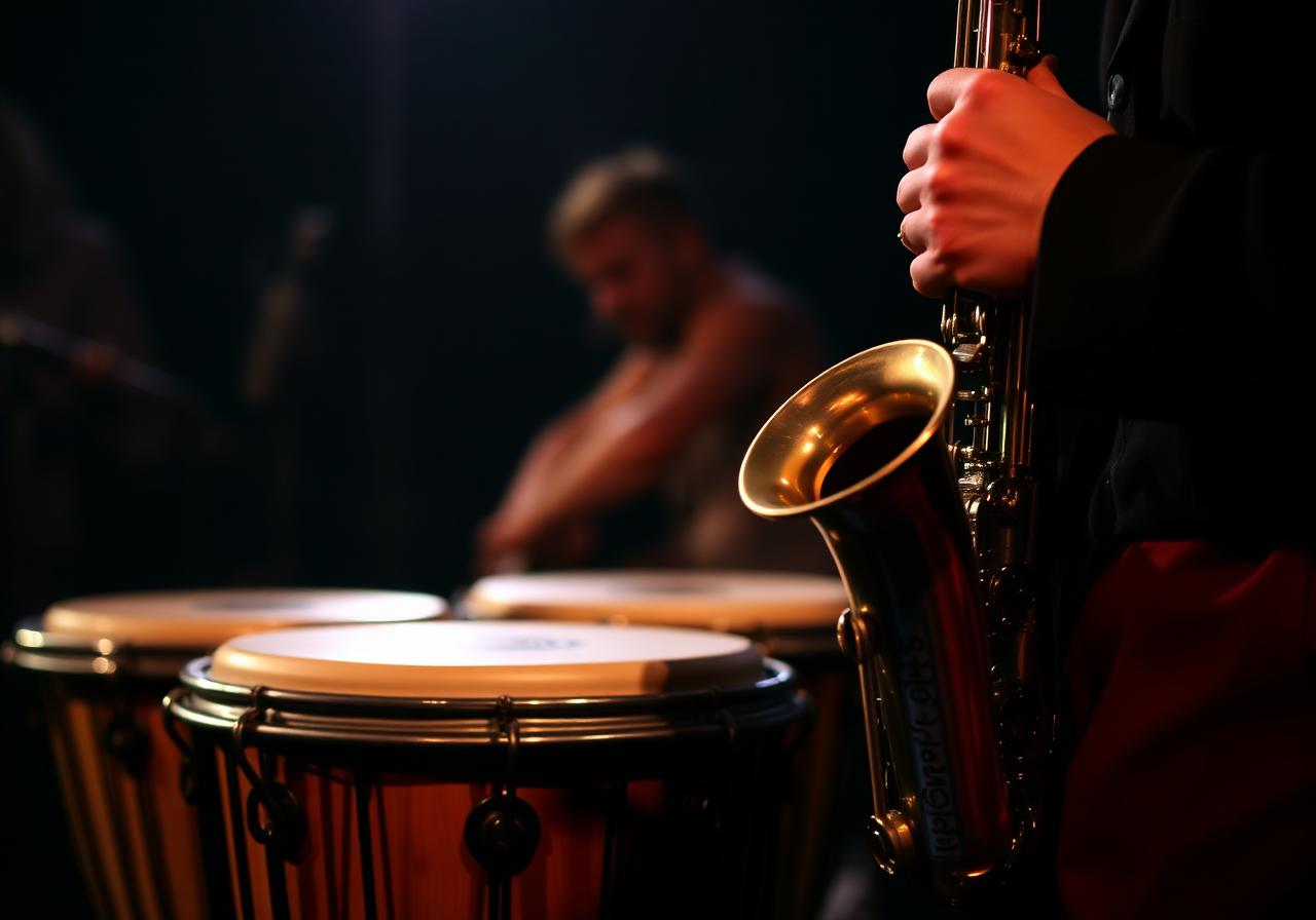 Drums and saxophone